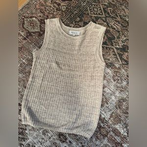 Rowie knit linen tank, XS, heathered light taupe/cream